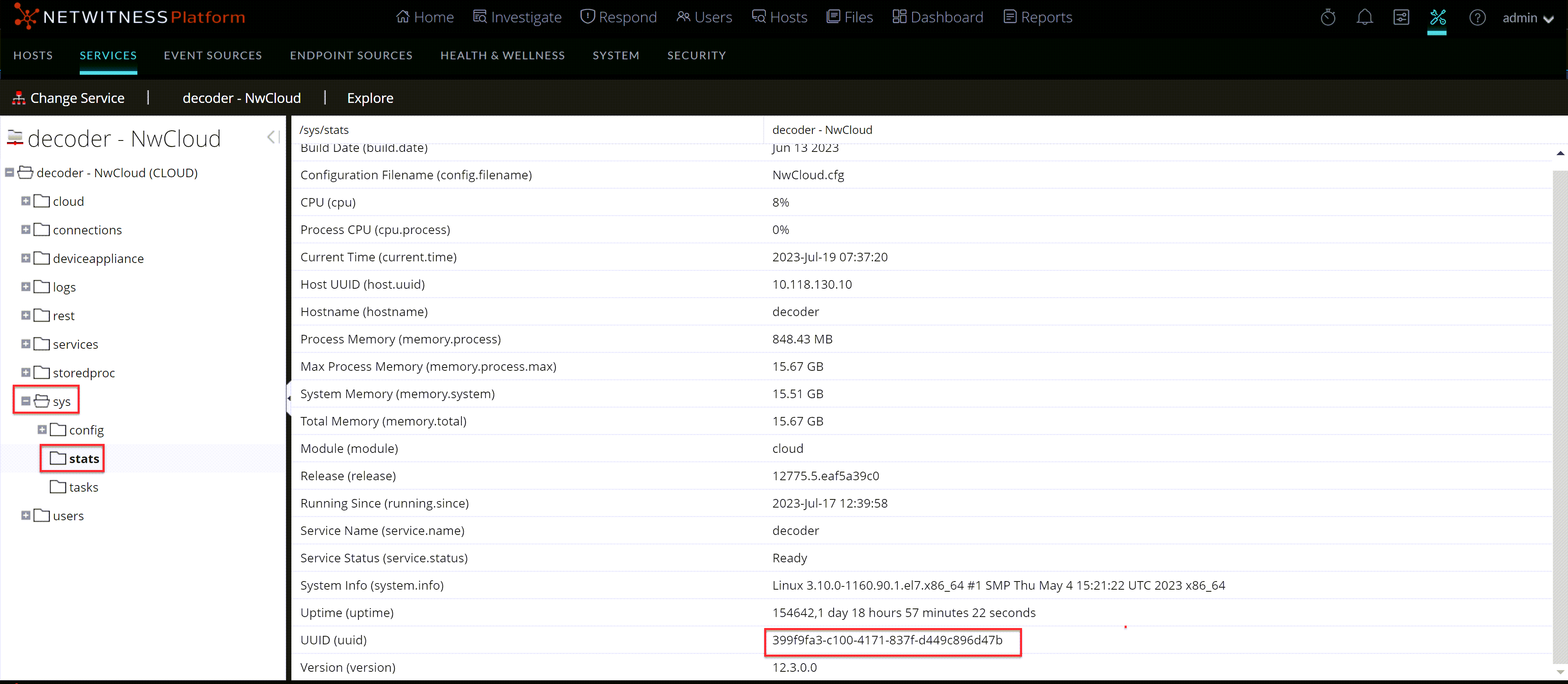 how to find the UUID value for a specific insight sensor